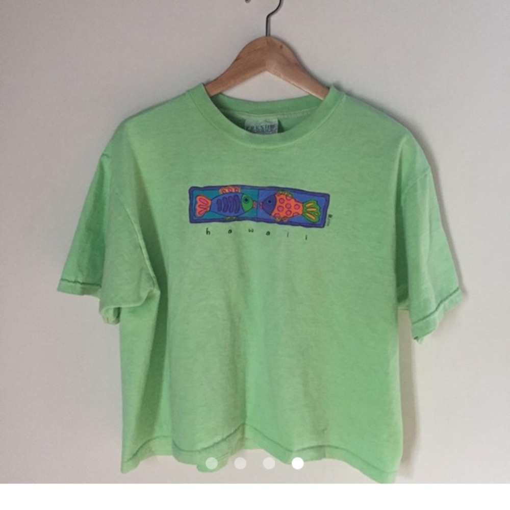 Vintage neon green cropped T-shirt